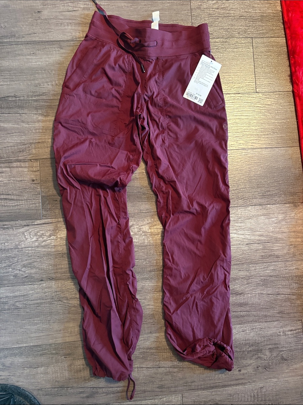 lululemon athletica dance studio mid ride pant size 4 regular Garnet colour NWT
